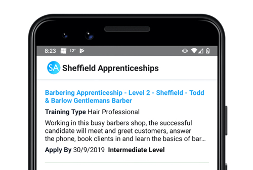 Sheffield Apprenticeships - mobile development with React Native