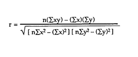 pearson correlation coefficient formula