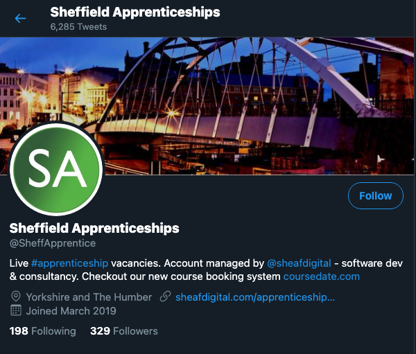 Sheffield Apprenticeships on Twitter